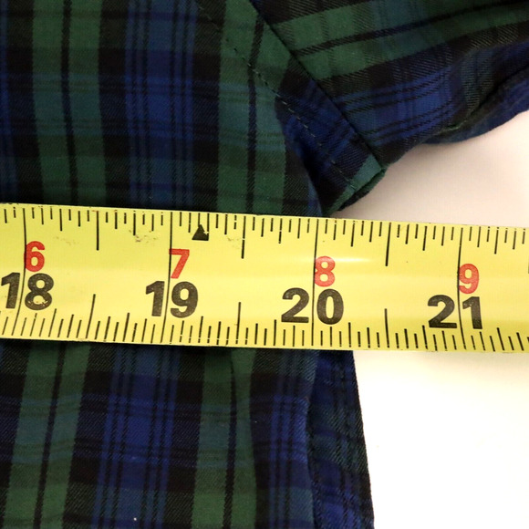 J Crew Shirt Mens Medium Green Blue Plaid Performance Stretch Casual - Picture 11 of 15